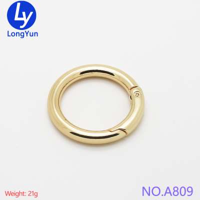 Manufacture Metal Round Snap Ring Shiny Gold Spring Gate O Ring for Handbag